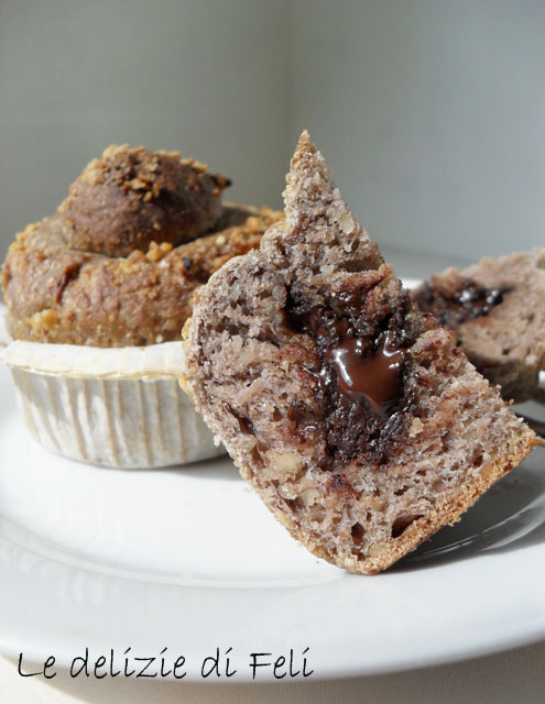 muffin alle noci e cioccolato